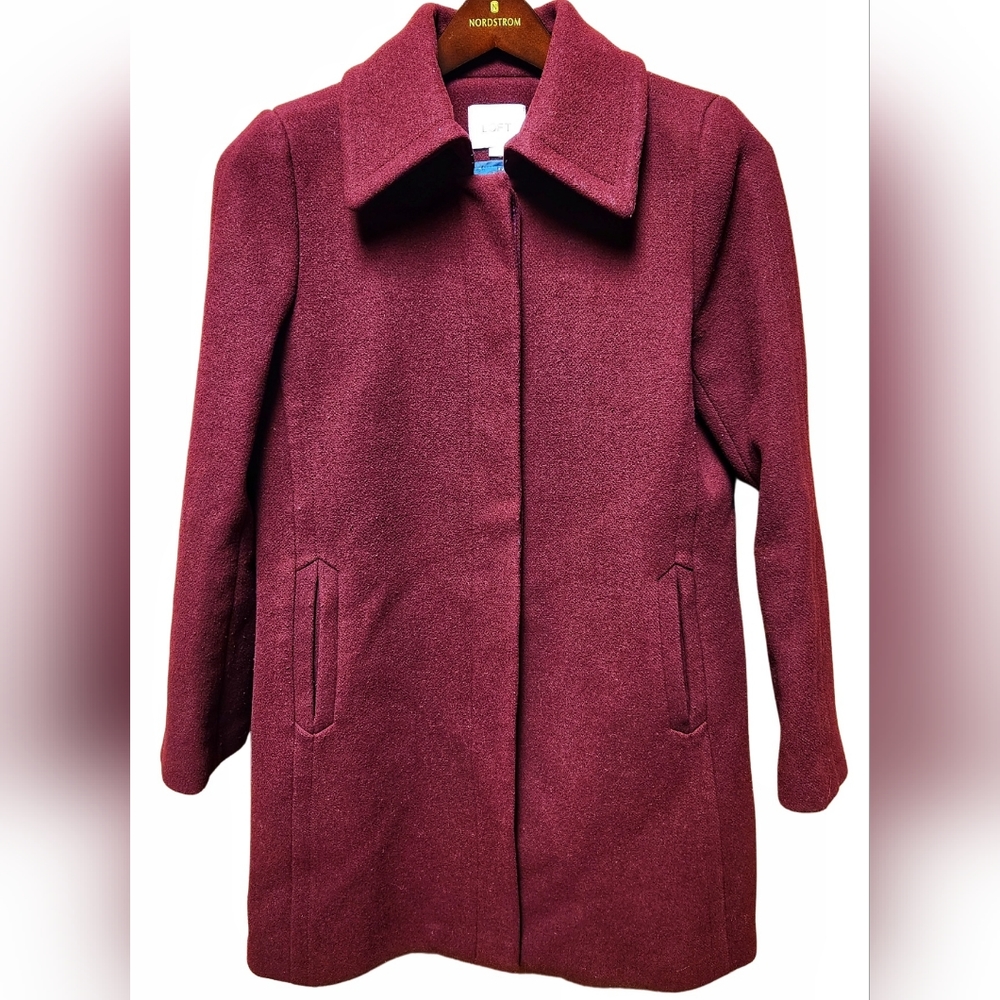 Loft - Women's Coat‎ - Deep Burgandy - Size Medium